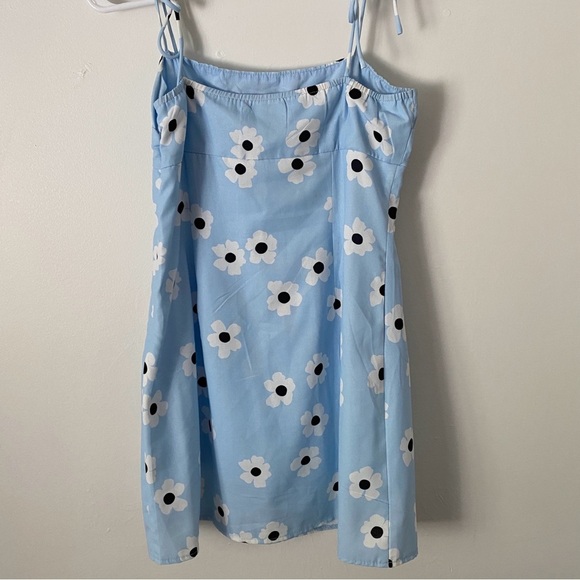 Princess Polly Blue Spaghetti Strap Flower Sundress Mini Skater Summer Dress 6 - Picture 3 of 6